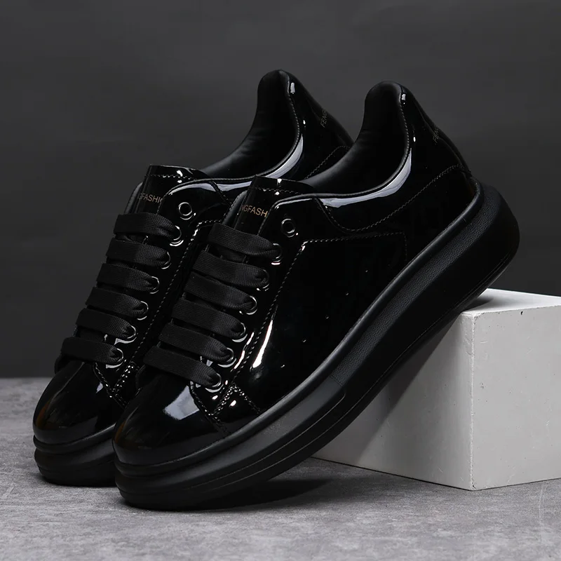 White Sneaker Care Kit - Tênis Masculinos de Marca, Pretos Brilhantes,