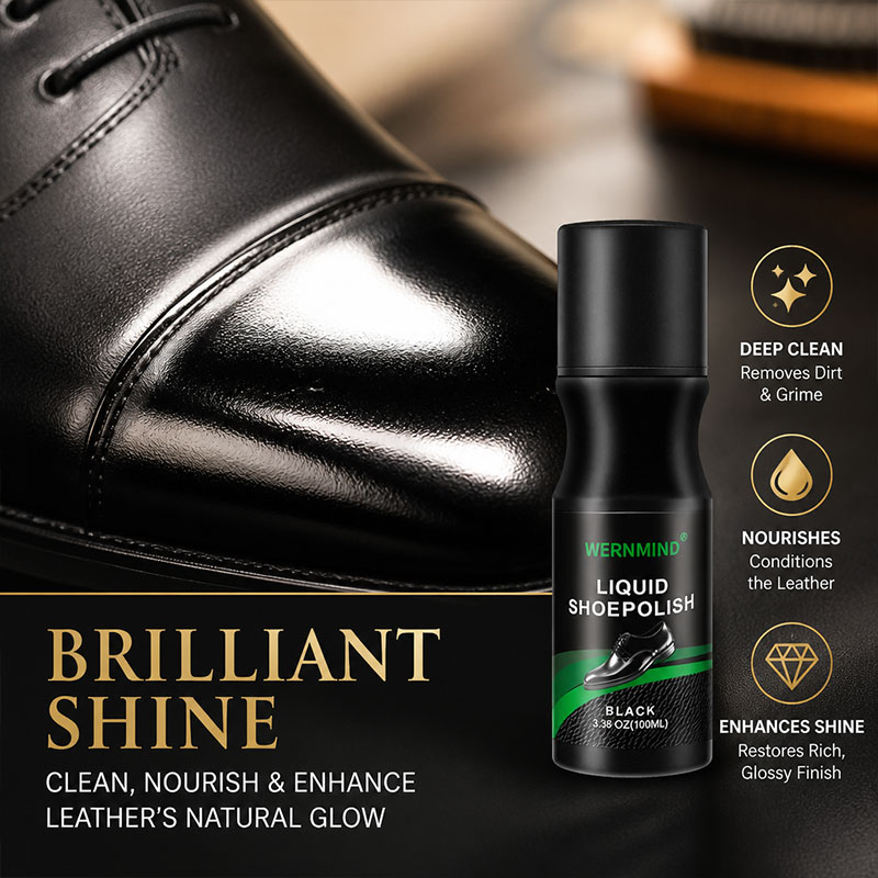 Sneaker Care Tips - Lustra-sapatos líquida preta com aplicador de